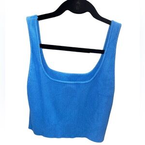 House of Harlow 1960 Sky Blue Ribbed Crop Top NWOT NEVER WORN